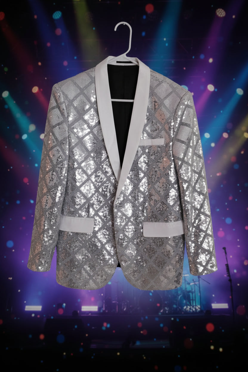 Conjunto de actuación brillante para hombres, talla extra grande